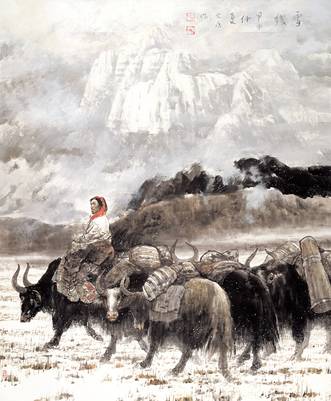 Famous Painting Art Microspray Decorative painting Heart Liu Snow Line 59x72cm Paper Ben