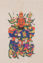 Giclee prints New Year paintings door gods Yu Chigong 40x58cm on silk