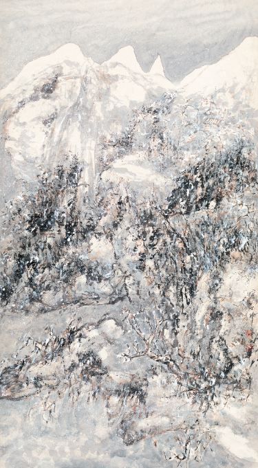 Famous painting art Microspray decoration painting Heart Liu Qianbai Qianshan Flying Snow 83x150cm Paper Ben