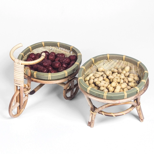 Ручная бамбука для бамбуковой формы продукт фрукты корзина корзина корзина чайные точки с закуска