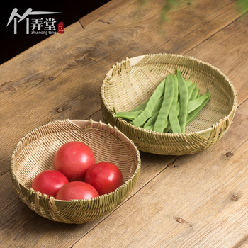 Rice and vegetable washing basket storage basket bamboo asphalt basket