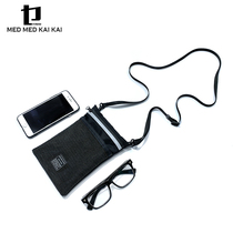 Mobile phone bag skew satchel for men and women portable leisure light weight single shoulder close-fitting mini-bag passport bag hanging neck phone bag