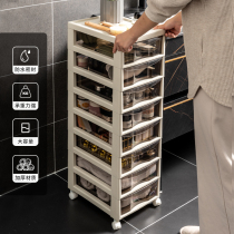 27CM toilet floor rack multi-layer bathroom desktop cosmetic rack plastic drawer type slit storage cabinet