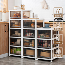 28CM kitchen floor rack plastic dishes layered storage rack drawer type multi-layer living room snack cabinet