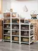 Kitchen shelf Floor-to-ceiling household storage cabinet dishes overall cabinet storage artifact Plastic clip storage shelf