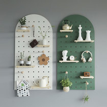 Arched dongle plate customised sector arched green free of punch modern minimalist decoration wall-mounted cloakhat holder containing objects