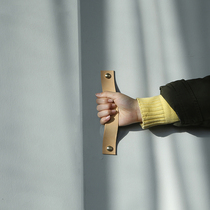 Leather handle cabinet door leather handle cabinet Nordic secret handle cabinet drawer wardrobe door leather ins leather handle