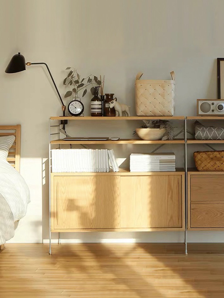 Wrought iron combination cabinet bookshelf shelf Household multi-function storage storage shelf Coat rack Floor partition display rack