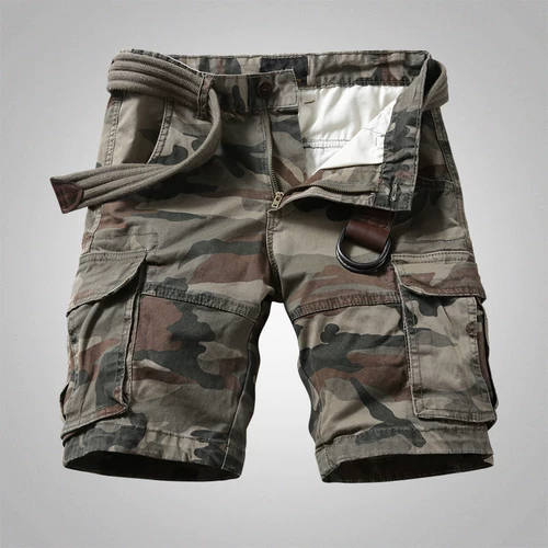 Летние эластичные камуфляжные шорты, дорожные штаны для отдыха, в американском стиле, оверсайз, свободный прямой крой