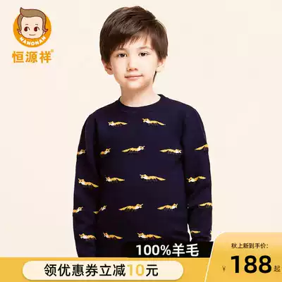 Hengyuanxiang Cardigan Boy Pullover Sweater Autumn and Winter Children Middle School Boy Yangpai Knitting No Cashmere