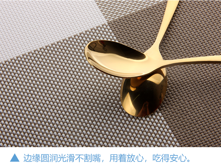 Muỗng cà phê muỗng thép không gỉ Tráng miệng muỗng vàng Thìa vàng mạ thìa muỗng kem Tricky Western Spoon khuấy thìa - Cà phê phin pha cafe inox