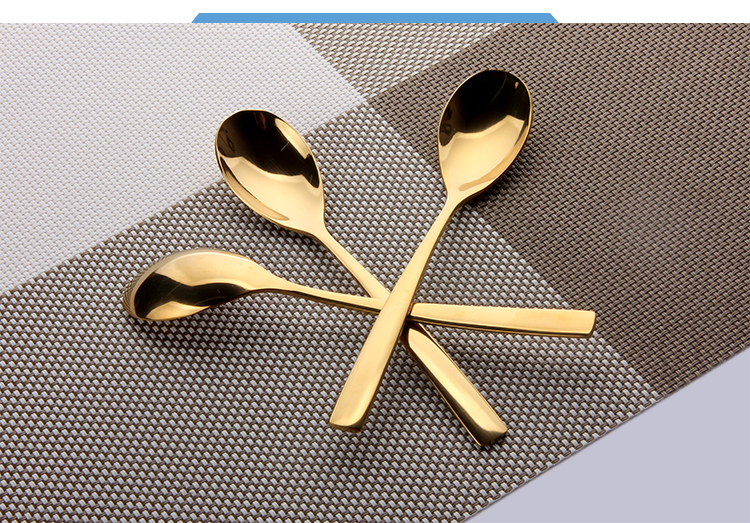 Muỗng cà phê muỗng thép không gỉ Tráng miệng muỗng vàng Thìa vàng mạ thìa muỗng kem Tricky Western Spoon khuấy thìa - Cà phê phin pha cafe inox