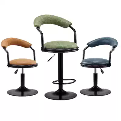Home front desk chair Bar chair stool Modern simple bar chair backrest rotating chair lift high stool Bar chair