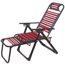 Rubber band rope recliner Nap balcony lounge chair Lazy folding chair Escort chair Office Mahjong seat Bamboo chair