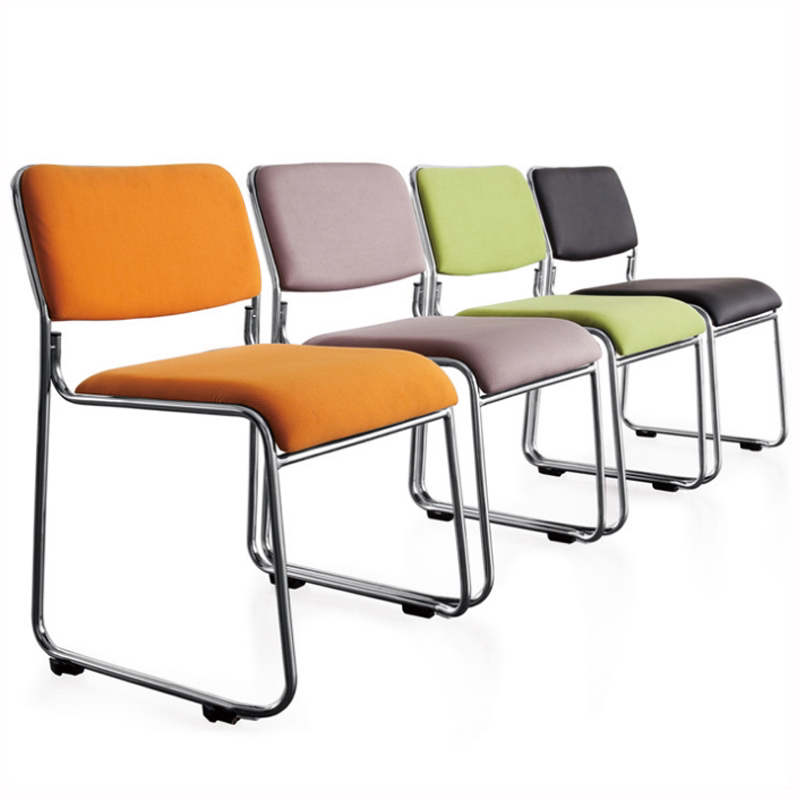 Office staff chair backrest conference chair mesh cloth leather student dormitory home computer chair without armrest meeting training chair