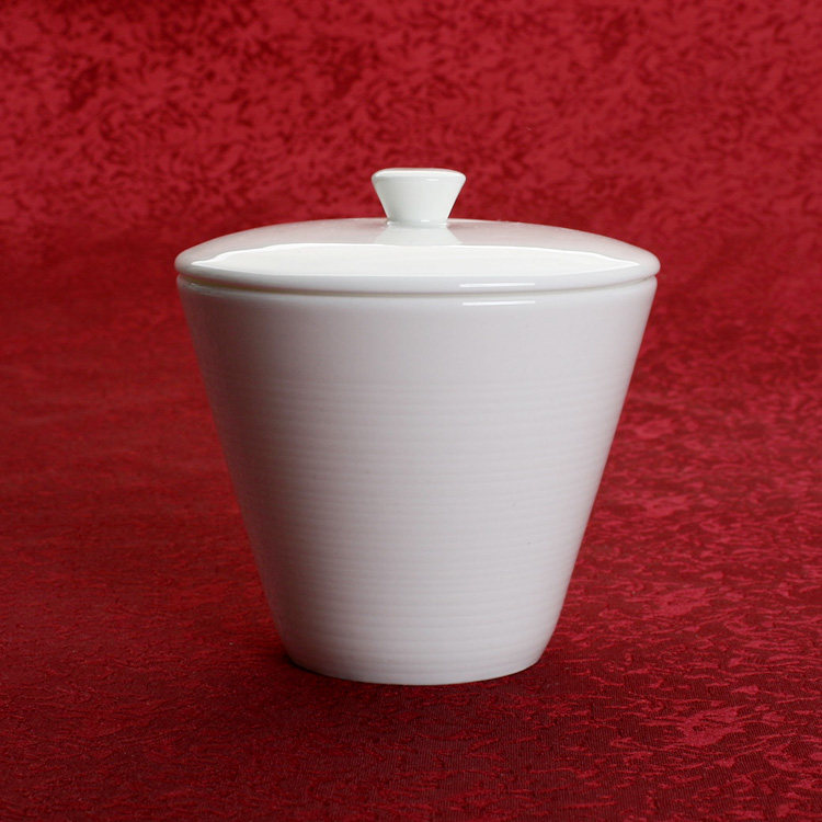 S9cm sugar cylinder European-style pure white bone porcelain coffee appliance Sugar cylinder square ceramic Western cutlery 380ml