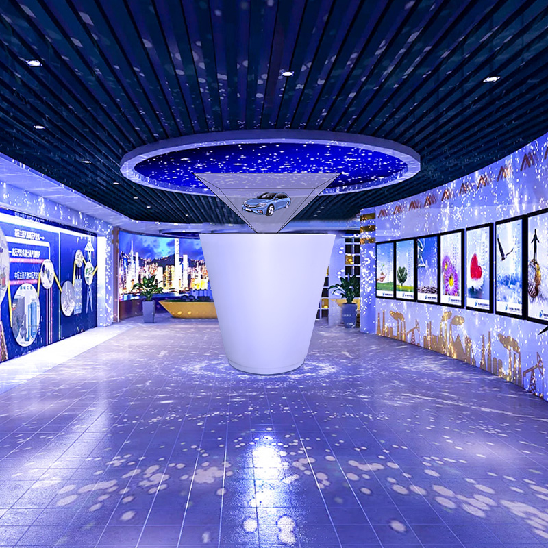 Holographic projection display cabinet 180 270 360 degree 3D museum showcase virtual phantom imaging three-dimensional stereo