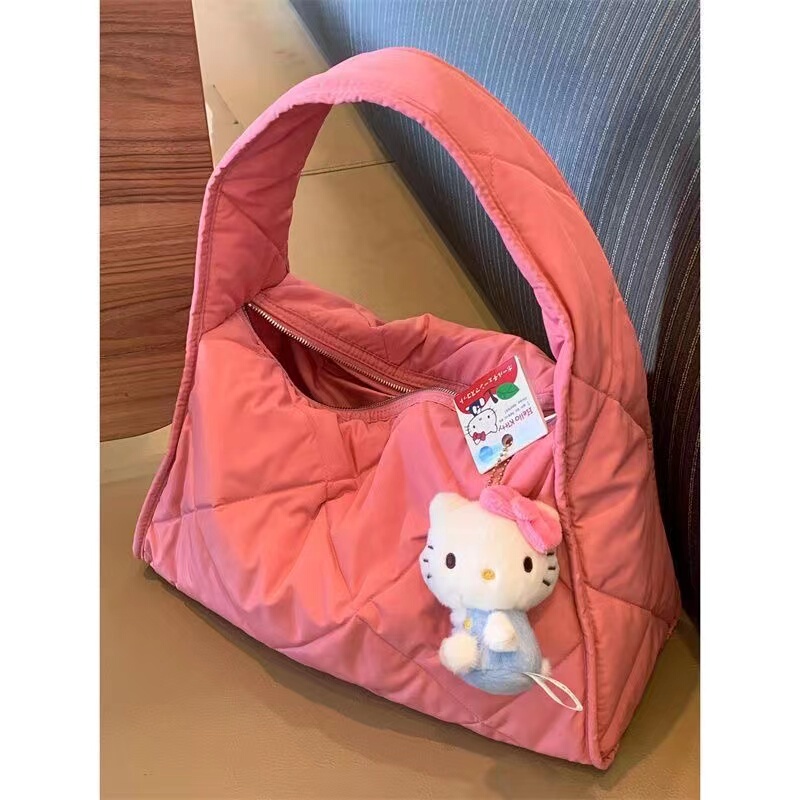 High-End Quilted Large-Capacity Shoulder Crossbody Bag, Casual Lightweight down Quilted New Style Underarm Bag, Cloud Bag