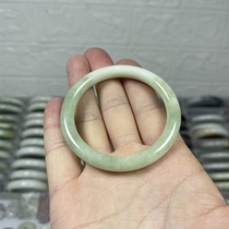 Lantian Jade Old Pit Material Green Bracelet 52 Caliber Round Bar