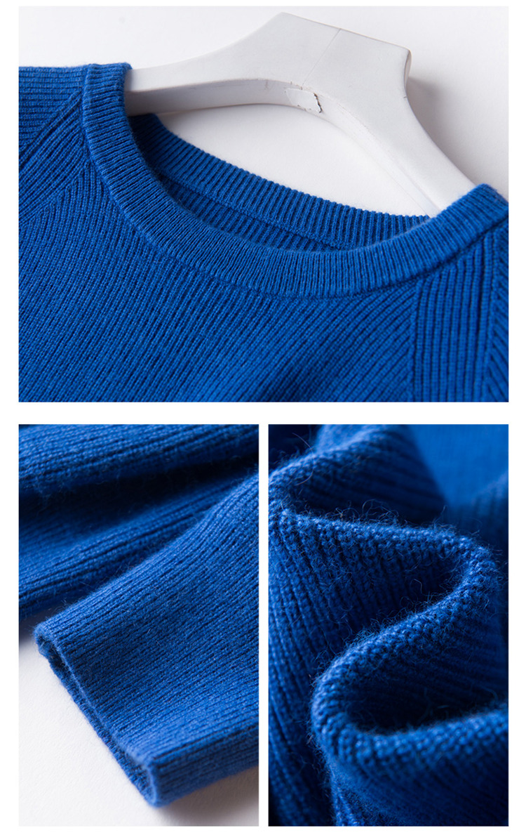 Mùa đông mới tinh khiết áo len cashmere nam cổ tròn áo len dày trẻ trung kích thước lớn áo len đáy rộng áo hoodie cặp