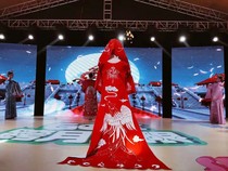 Cut Paper Clothing Show Dedicated Flocking Cloth Handmade Clothing Design Hollowed-out Cut Paper Clothing