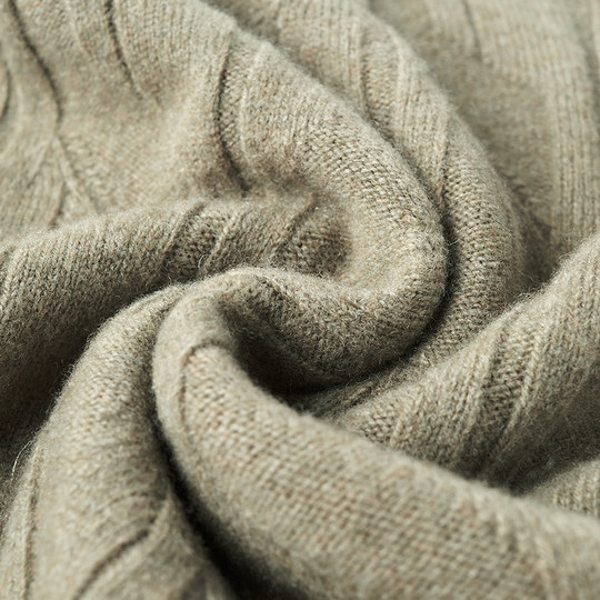 圆领男士羊毛衫100纯羊毛麻花粗线时尚厚款冬季保暖打底针织毛衣