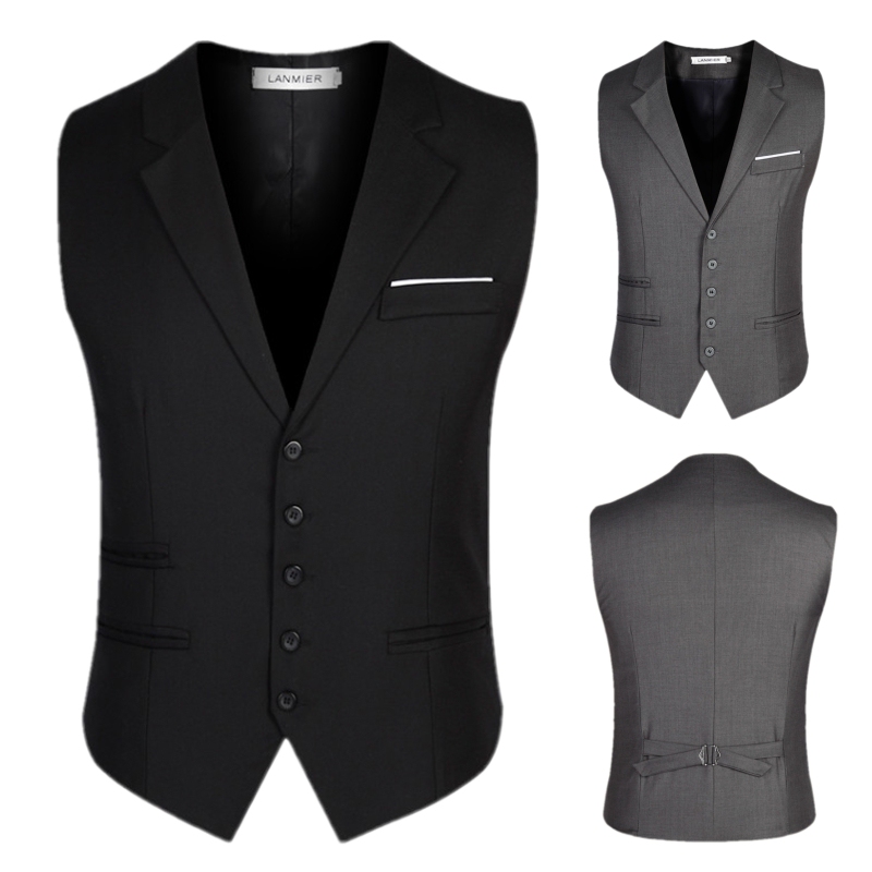 Autumn Men's Casual Suit Vest Men's British Slim-Fit Suit Vest Men's Lapel Trendy Business Formal Wear Wedding