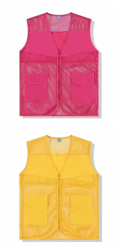 Nhiều túi phản quang dải vest vest tùy chỉnh lưới quảng cáo tùy chỉnh lưới tình nguyện vest tùy chỉnh in logo - Áo thể thao