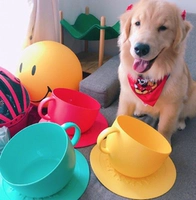 UnitedPets Dog Bowl Dog Pot Pet ead Cushion Cust Cup Cup Cup Моделирование золотые волосы сатцума универсальная вода двойная 12 бесплатная доставка