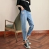 Quần jeans nữ củ cải cạp cao cạp cao là quần lửng ống rộng 2020 mới hè mỏng phần chín điểm quần cũ - Quần jean Quần jean