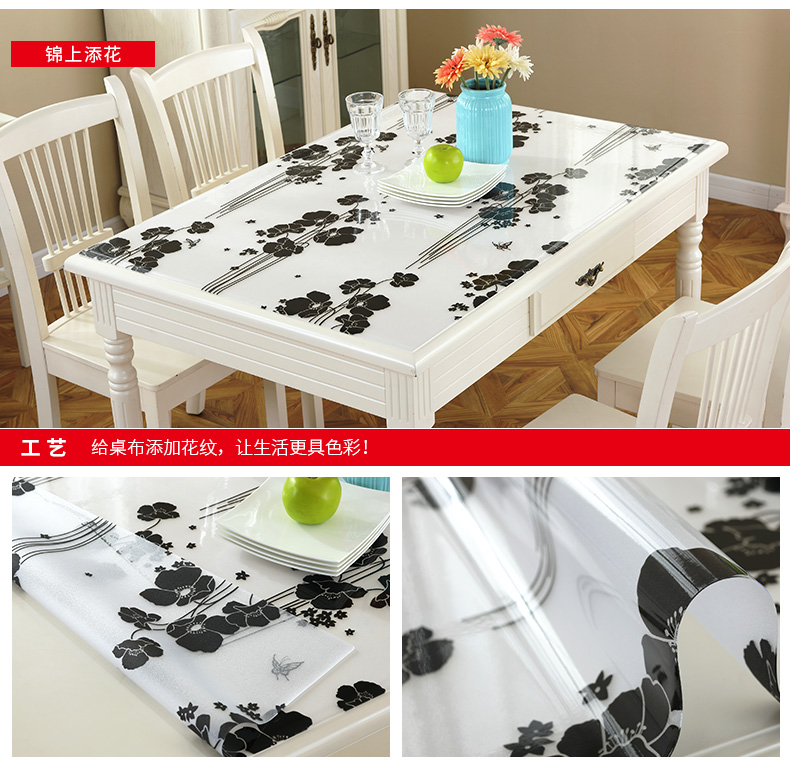 PVC mềm nhựa thủy tinh dùng một lần chống thấm dầu chống mờ mờ nhiệt độ cao bàn vải chống lão hóa bàn trà - Khăn trải bàn khăn trải bàn uống nước