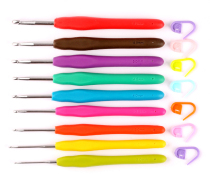 Soft handle hook needle Crochet tool set Handmade diy knitting bag Sweater needle wool non-slip crochet material bag