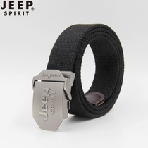  JEEP jeep belt mens woven fabric casual all-match personality automatic buckle no buckle extended canvas pants belt men