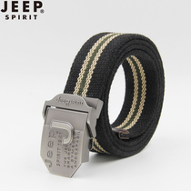  JEEP Jeep mens woven automatic buckle belt Fashion casual all-match mens canvas belt personality pants belt