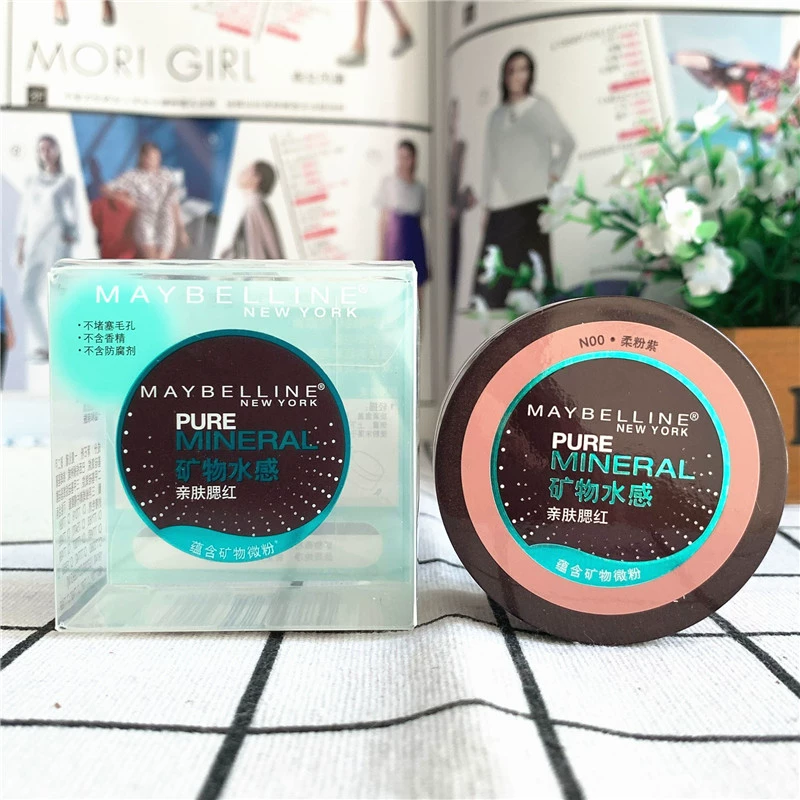Thử nghiệm với phấn má hồng hữu cơ Maybelline Pure Mineral Water Sensitive Skin Blush 4gN00 - Blush / Cochineal má hồng morphe