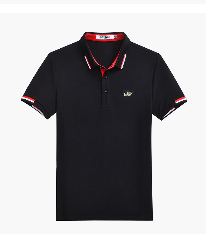 Áo sơ mi cộc tay nam Cartier mùa hè nam mới ve áo giản dị Slim áo thun ngắn tay nam polo áo