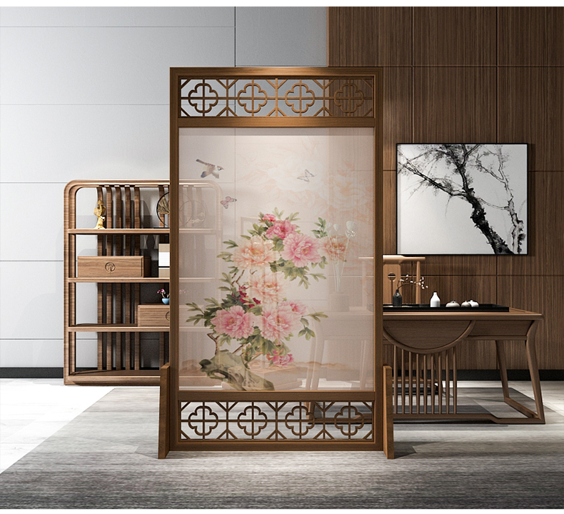 Mới Trung Quốc màn hình gỗ rắn phân vùng trang trí phòng khách phòng ngủ văn phòng nhà lối vào hiên hiện đại bán hoa mẫu đơn - Màn hình / Cửa sổ mẫu khung bảo vệ cửa sổ