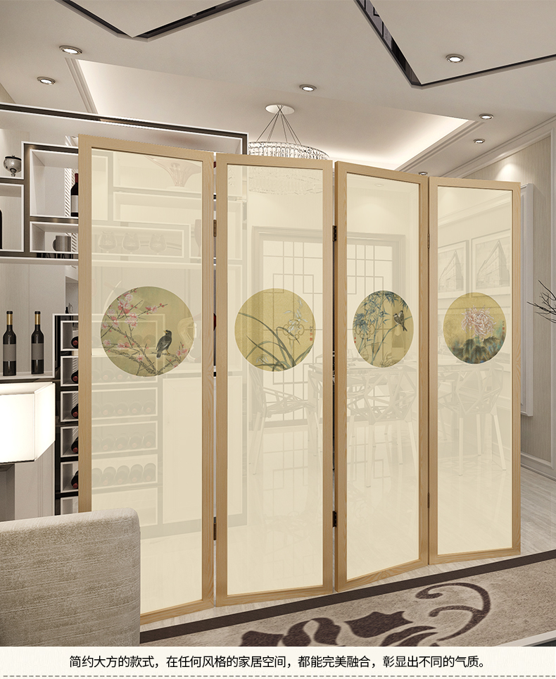 Trung Quốc phòng ngủ di động gỗ rắn màn hình gấp vách ngăn phòng khách đơn giản hiện đại thời trang gấp màn hình tre Meilan - Màn hình / Cửa sổ vách ngăn gỗ tự nhiên