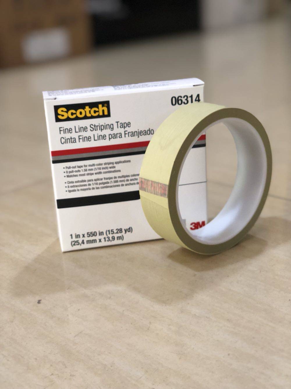 06314 Split line tape line glue 25 4mm*13 9m roll new packaging 