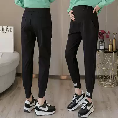 Pregnant women sports pants Spring and Autumn wear casual father pants autumn autumn fashion tide mother bottom belly pants