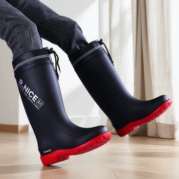 Men's short-tube warm waterproof shoes for kitchen work