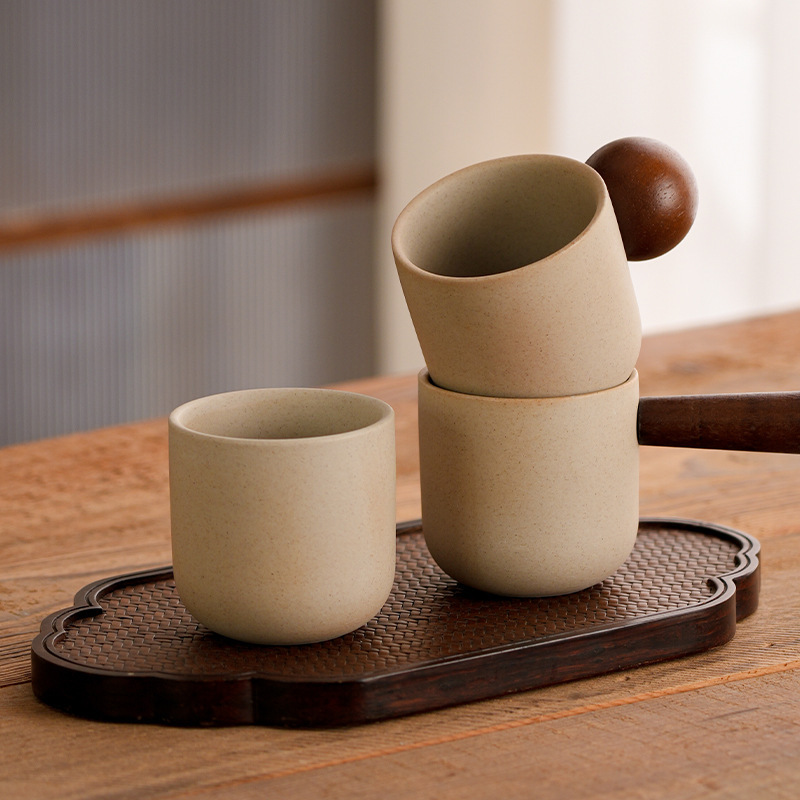 Japanese-Style Coffee Cup, Clay Espresso Cup, Handmade Ceramic Tea Cup, Bowl, Rustic Large Tea Cup, Unique for Home Use