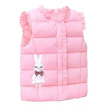 Childrens waistcoat Girls  waistcoat Down cotton little girl baby spring and autumn and winter warm cardigan Western style inside and outside