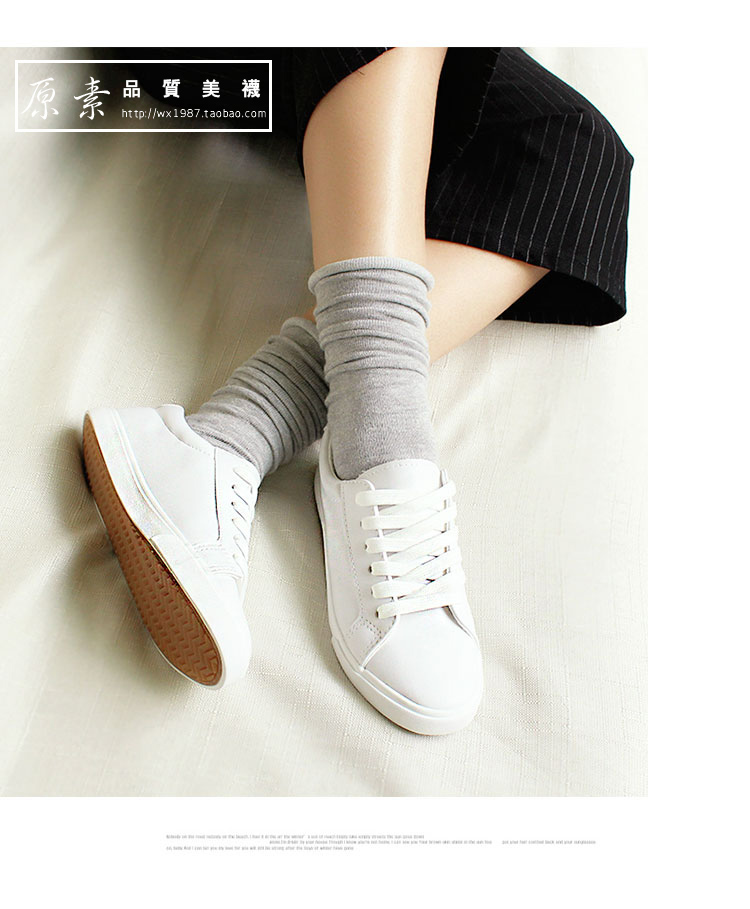 Hàn Quốc vớ cotton cọc mùa xuân và mùa thu mô hình phụ nữ kẹo màu ống vớ uốn cong retro lỏng miệng tháng vớ thủy triều vớ sợi tre