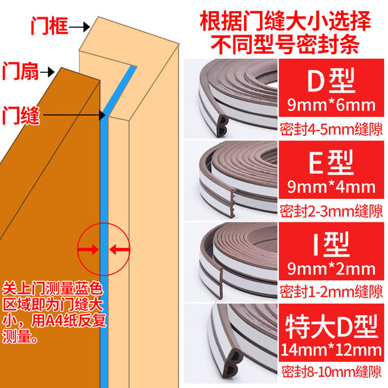 Self-adhesive door and window seal strip door seam door bottom anti-theft door soundproof window gap paste windshield artifact windproof glue strip