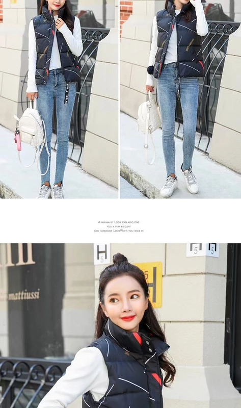 Áo vest cotton mới 2018 nữ mùa thu đông áo măng tô nữ