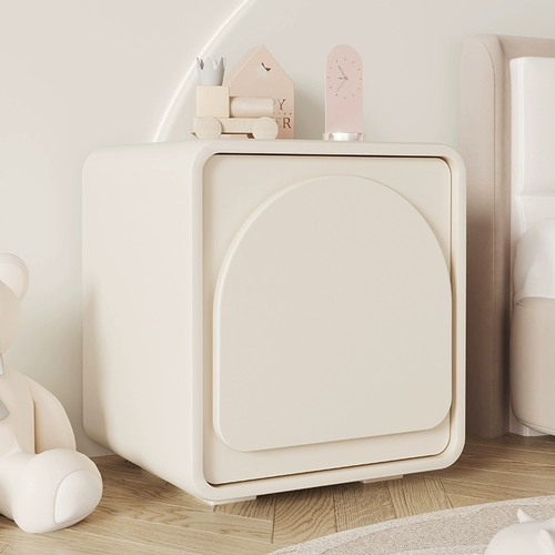 Белый милый французский кремовый прикроватный шкаф INS Wind Small Leather Kids's Sleeds Простая и современная дизайн чувства дизайна