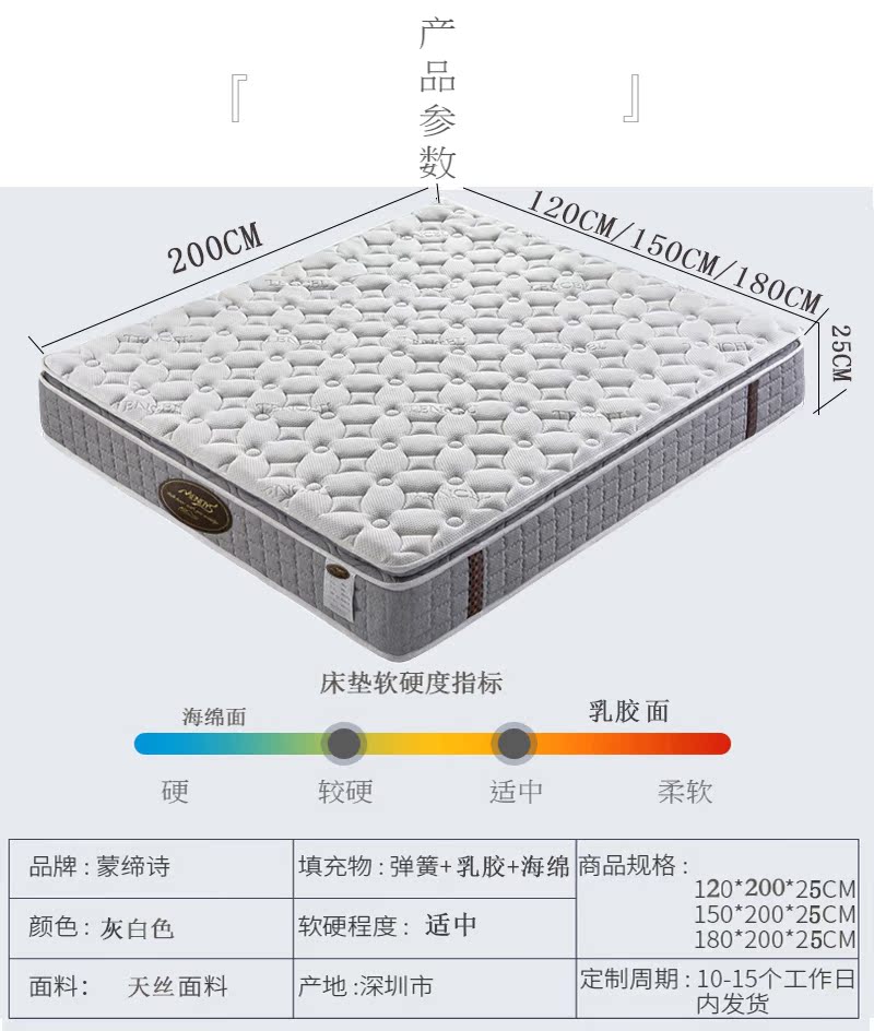 Mengban thơ mềm và cứng sử dụng nệm cao su kép 1,5 m 1,8 bảo vệ cột sống chống ẩm mốc mùa xuân dày - Nệm nệm cao su nemgiakho