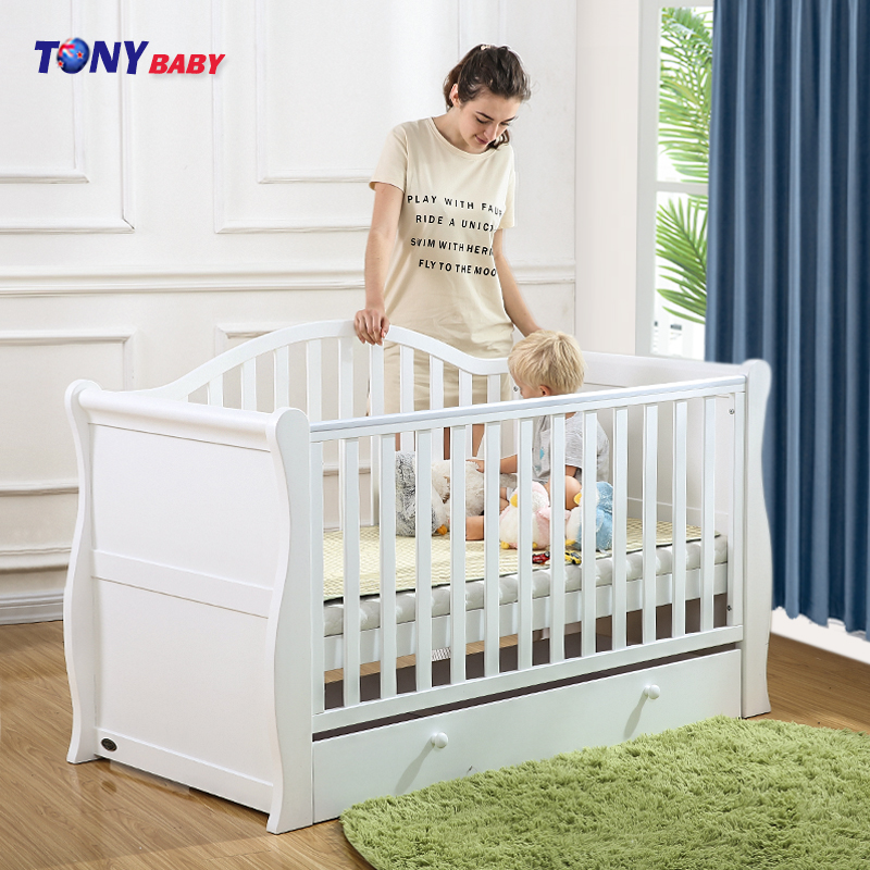 Nordic solid wood crib multi-functional baby bed newborn splicing big bed into children's bed sofa lengthened and widened
