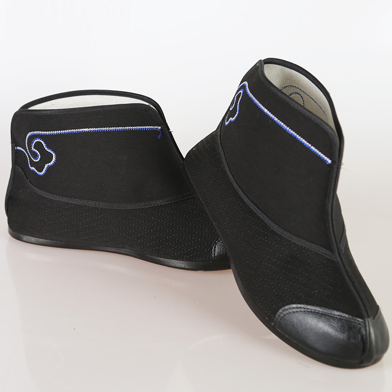 Peking Opera opera Fast boots Wu Sheng Xiaobing shoes Wu will play the drama film and TV dance Sprout Song Dragon Sleeve Men's Thin Bottom Playing Boots Cloth Shoes